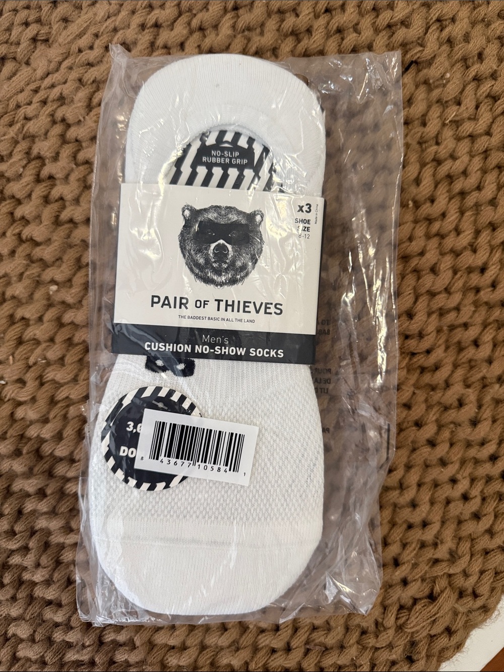 Pair of Thieves Men's White Cushion No-Show Athletic Socks - 3 Pack